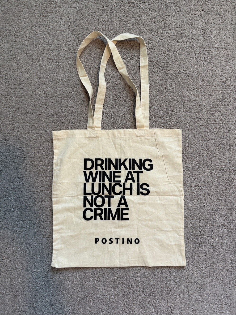 Postino Canvas Tote Bag - Drinking Wine at Lunch is Not a Crime